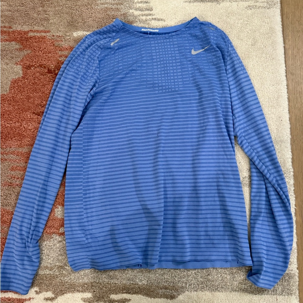 Nike Dri-Fit Advanced Running Long sleeve Shirt Small Blue